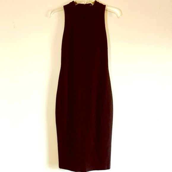 NWT Fitted Dress Maxi C. Luce Laceup Black Bodycon Sleeveless High Neck - Picture 5 of 7